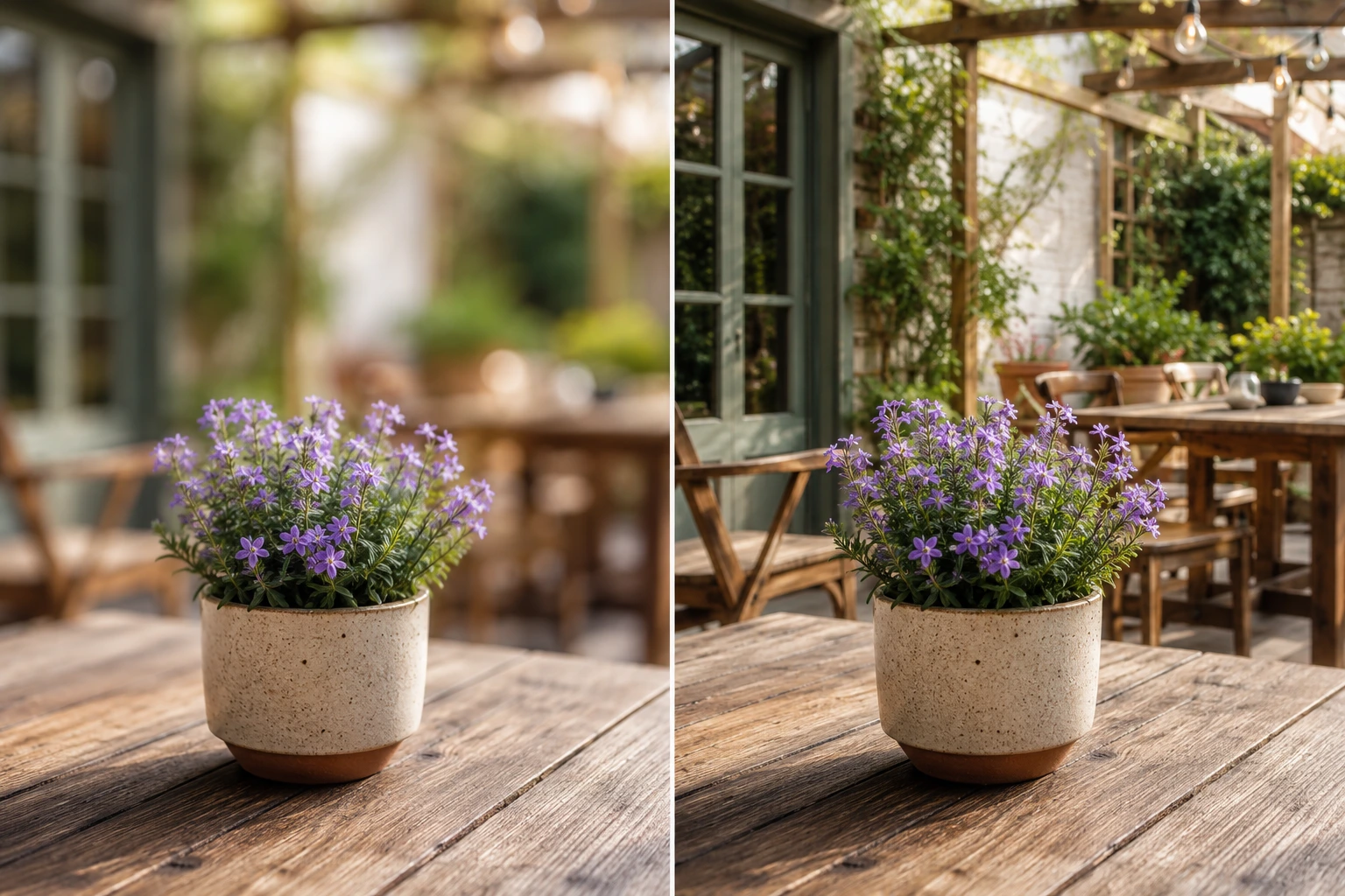 Depth of field comparison: f/1.8 with a blurred background versus f/11 with full depth of field